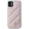 Apple iPhone 11 / XR Karl Lagerfeld Diagonal Quilted Script (KLHCN61PQDSMGP) dėklas telefonui rožinės spalvos