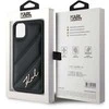 Karl Lagerfeld KLHCN61PQDSMGK Apple iPhone 11 / Xr 6.1″ juodos spalvos kietas dėklas Diagonal Quilted Script