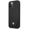 BMW BMHCP12MRSWPK Apple iPhone 12 / 12 Pro 6,1″ juodos spalvos kietas dėklas Leather Perforate