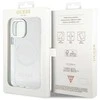 Apple iPhone 12 / 12 Pro Guess Dėklas Metal Outline Magsafe (GUHMP12MHTRMS) sidabrinės spalvos