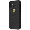 Apple iPhone 12 Mini Ferrari dėklas On Track Real Carbon (FERCAHCP12SBK) juodos spalvos