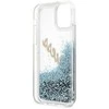 Guess GUHCP12SGLVSBL Apple iPhone 12 mini 5,4″ mėlynas kietas dėklas Glitter Vintage Script