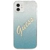 Apple iPhone 12 Mini Guess dėklas Glitter Gradient Script (GUHCP12SPCUGLSBL) mėlynos spalvos