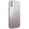Dėklas GUESS GLITTER GRADIENT SCRIPT IPHONE 12 MINI Rožinis