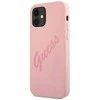 Apple iPhone 12 Mini Guess dėklas Script Vintage (GUHCP12SLSVSPI) rožinės spalvos