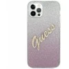 Apple iPhone 12 Pro Max 6,7" Guess dėklas Glitter Gradient Script GUHCP12LPCUGLSPI rožinės spalvos