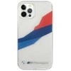 Apple iPhone 12 Pro Max BMW dėklas Motorsport Tricolor (BMHCP12LSKTGT) skaidrus