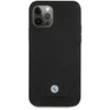 BMW BMHCP12LRSWPK Apple iPhone 12 Pro Max 6,7″ juodos spalvos kietas dėklas Leather Perforate