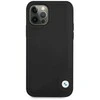 BMW BMHCP12LRCDPK Apple iPhone 12 Pro Max 6,7″ juodos spalvos kietas dėklas Leather Deboss