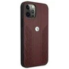 BMW BMHCP12LRSPPR Apple iPhone 12 Pro Max 6,7″ red kietas dėklas Leather Curve Perforate