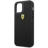 Ferrari FESPEHCP12LBK Apple iPhone 12 Pro Max 6,7″ juodos spalvos kietas dėklas On Track Perforated