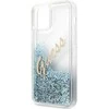 Apple iPhone 12 Pro Max Guess dėklas Glitter Vintage Script (GUHCP12LGLVSBL) mėlynos spalvos