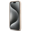 DKNY DKHCP15SPRTHSLP Apple iPhone 15 14 13 6.1 inch rožinės spalvos kietas dėklas Leather Mono Stripe & Metal Logo