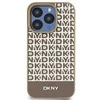 Apple iPhone 13 / 14 / 15 DKNY odinis dėklas Printed Pattern Metal Logo MagSafe (DKHMP15SPSOSPW) rudos spalvos