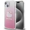 Apple iPhone 13 / 14 / 15 Hello Kitty dėklas IML Gradient Electrop Kitty Head (HKHCP15SHDGKEP) rožinės spalvos