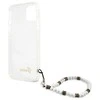 GUESS kietas dėklas GUHCP13MKPSWH Baltas Pearl galinis dangtelis, Apple, iPhone 13, skaidrus, 6,1 "
