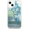 Apple iPhone 13 Guess dėklas Flower Liquid Glitter (GUHCP13MLFLSN) žalios spalvos