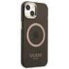 Guess GUHMP13MHTCMK Apple iPhone 13 / 14 / 15 6.1″ juodos spalvos kietas dėklas Gold Outline Translucent MagSafe