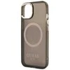 Guess GUHMP13MHTCMK Apple iPhone 13 / 14 / 15 6.1″ juodos spalvos kietas dėklas Gold Outline Translucent MagSafe