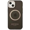 Apple iPhone 13 Guess Dėklas Gold Outline Translucent MagSafe (GUHMP13MHTCMK) juodos spalvos