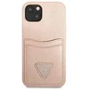 Apple iPhone 13 Guess dėklas Saffianotriangle Logo Cardslot (GUHCP13MPSATPP) rožinės spalvos