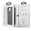 Guess GUHCP13MPSATLG Apple iPhone 13 / 14 / 15 6,1″ sidabrinis kietas dėklas SaffianoTriangle Logo
