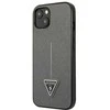 Guess GUHCP13MPSATLG Apple iPhone 13 / 14 / 15 6,1″ sidabrinis kietas dėklas SaffianoTriangle Logo