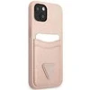Apple iPhone 13 Guess dėklas Saffianotriangle Logo Cardslot (GUHCP13MPSATPP) rožinės spalvos