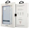 Guess GUHCP13MHTSGSB Apple iPhone 13 / 14 / 15 6.1" mėlynas kietas dėklas su permatomu dirželiu