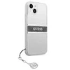 GUESS KIETAS DĖKLAS GUHCP13SKB4GGR IPHONE 13 MINI PILKAS DIRŽELĖ CHARM SKAIDRUS