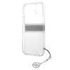 GUESS KIETAS DĖKLAS GUHCP13SKB4GGR IPHONE 13 MINI PILKAS DIRŽELĖ CHARM SKAIDRUS