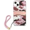Guess GUHCP13SKCABPI iPhone 13 mini 5,4 colio rožinis/rožinis kietas dėklas Camo Strap Collection