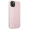 Guess GUHCP13SSLTGU Apple iPhone 13 mini 5,4″ violetinės spalvos kietas dėklas Silicone Triangle