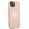 Guess GUHCP13SLS4GWPI Apple iPhone 13 mini 5,4″ rožinės spalvos kietas dėklas Silicone 4G Logo