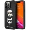 Dėklas KLHCP13LSAKICKCBK Karl Lagerfeld PU Saffiano Karl and Choupette Heads Case for iPhone 13 Pro Juodas (Juodas)
