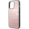 Dėklas Apple iPhone 13 Pro 6,1" Guess Croco Strap Collection GUHCP13LPCRBPI rožinės spalvos