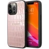 Dėklas Apple iPhone 13 Pro 6,1" Guess Croco Strap Collection GUHCP13LPCRBPI rožinės spalvos