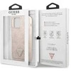Guess GUHCP13LP4TPP Apple iPhone 13 Pro / 13 6,1″ rožinės spalvos kietas dėklas 4G Triangle Logo Cardslot
