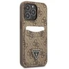Dėklas GUESS GUHCP13LP4TPW IPHONE 13 PRO / 13 6.1 "BROWN / BROWN HARDCASE 4G TRIANGLE CARDSLOT LOGO