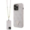 Apple iPhone 13 Pro Guess dėklas Crossbody 4G Metal Logo (GUHCP13LP4TDSCPP) rožinės spalvos