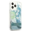 Apple iPhone 13 Pro Guess dėklas Flower Liquid Glitter (GUHCP13LLFLSN) žalios spalvos