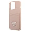 Dėklas GUESS GUHCP13LSATPPPPP 13 PRO / 13 6.1 "Rožinis / Rožinis HARDCASE SAFFIANOTRIANGLE CARDSLOT LOGO