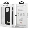Dėklas Guess GUHCP13XLSLMGBK Apple iPhone 13 Pro Max 6.7″ juodos spalvos hardc ase Silicone Script Gold Logo