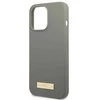 Guess GUHMP13LSPLG Apple iPhone 13 Pro / 13 6,1″ pilkas kietas dėklas Silicone Logo Plate MagSafe