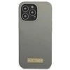 Guess GUHMP13LSPLG Apple iPhone 13 Pro / 13 6,1″ pilkas kietas dėklas Silicone Logo Plate MagSafe