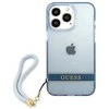 Guess GUHCP13LHTSGSB Apple iPhone 13 Pro / 13 6,1″ mėlynas kietas dėklas Translucent Stap