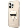 Apple iPhone 13 Pro Karl Lagerfeld dėklas Glitter Karl`s Head (KLHCP13LKHTUGLGO) aukso spalvos