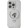 Apple iPhone 13 Pro Karl Lagerfeld dėklas Ring Stand Karl&Choupettte MagSafe (KLHMP13XHMRSKCH) baltos spalvos
