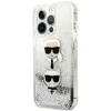 Karl Lagerfeld KLHCP13LKICGLS Apple iPhone 13 Pro / 13 6,1″ sidabrinis kietas dėklas Liquid Glitter Karl&Cho