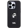 Karl Lagerfeld KLHCP13LGSAKCPK Apple iPhone 13 Pro / 13 6.1″ juodos spalvos kietas dėklas Gripstand Saffiano Karl&